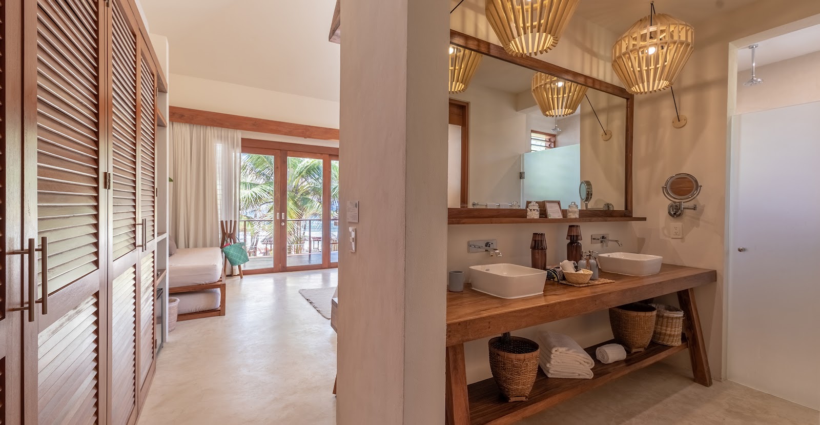 Clean bathroom with a double vanity