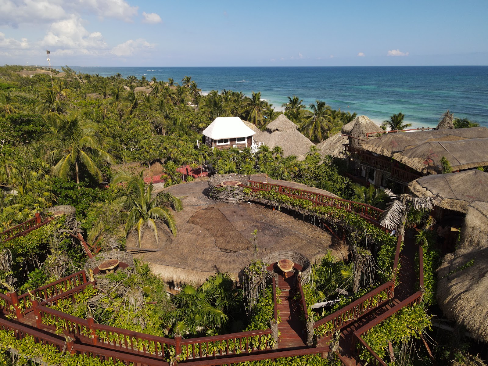 Aerial view of Kanan Tulum between the jungle and the sea