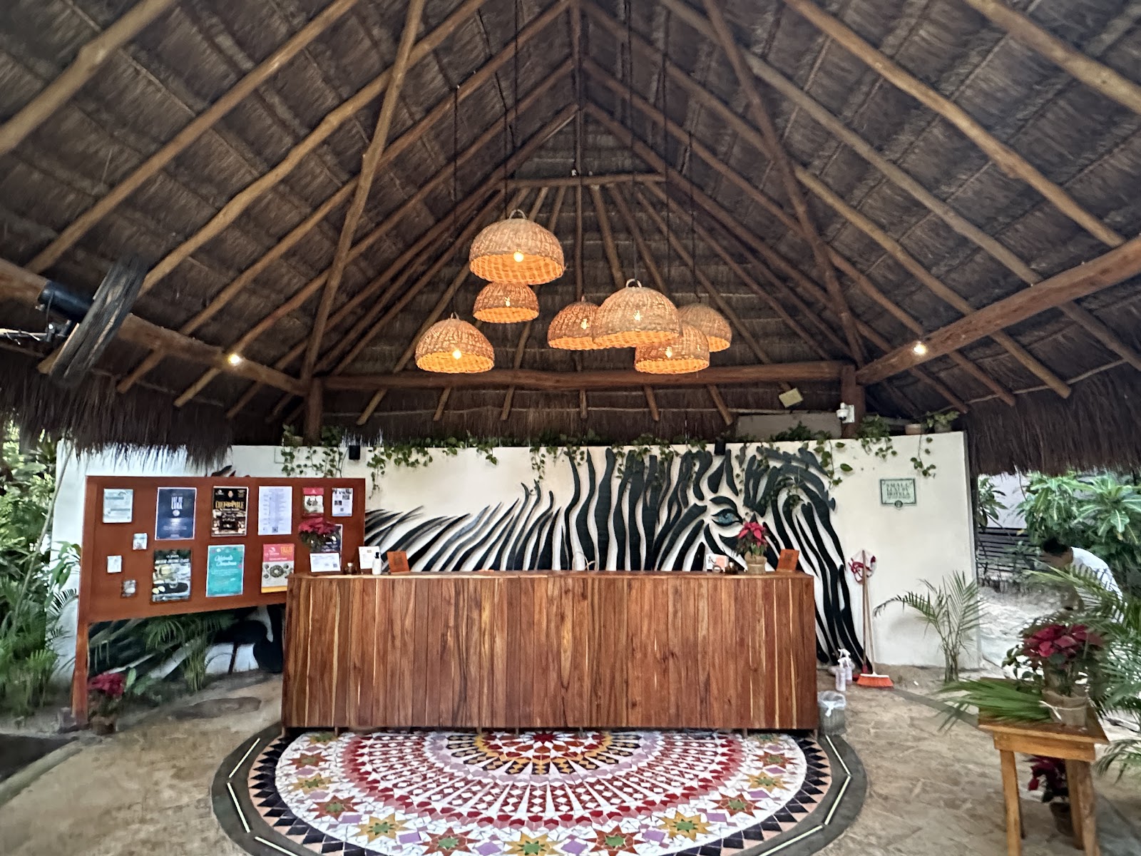 La Zebra entrance with zebra-print decor