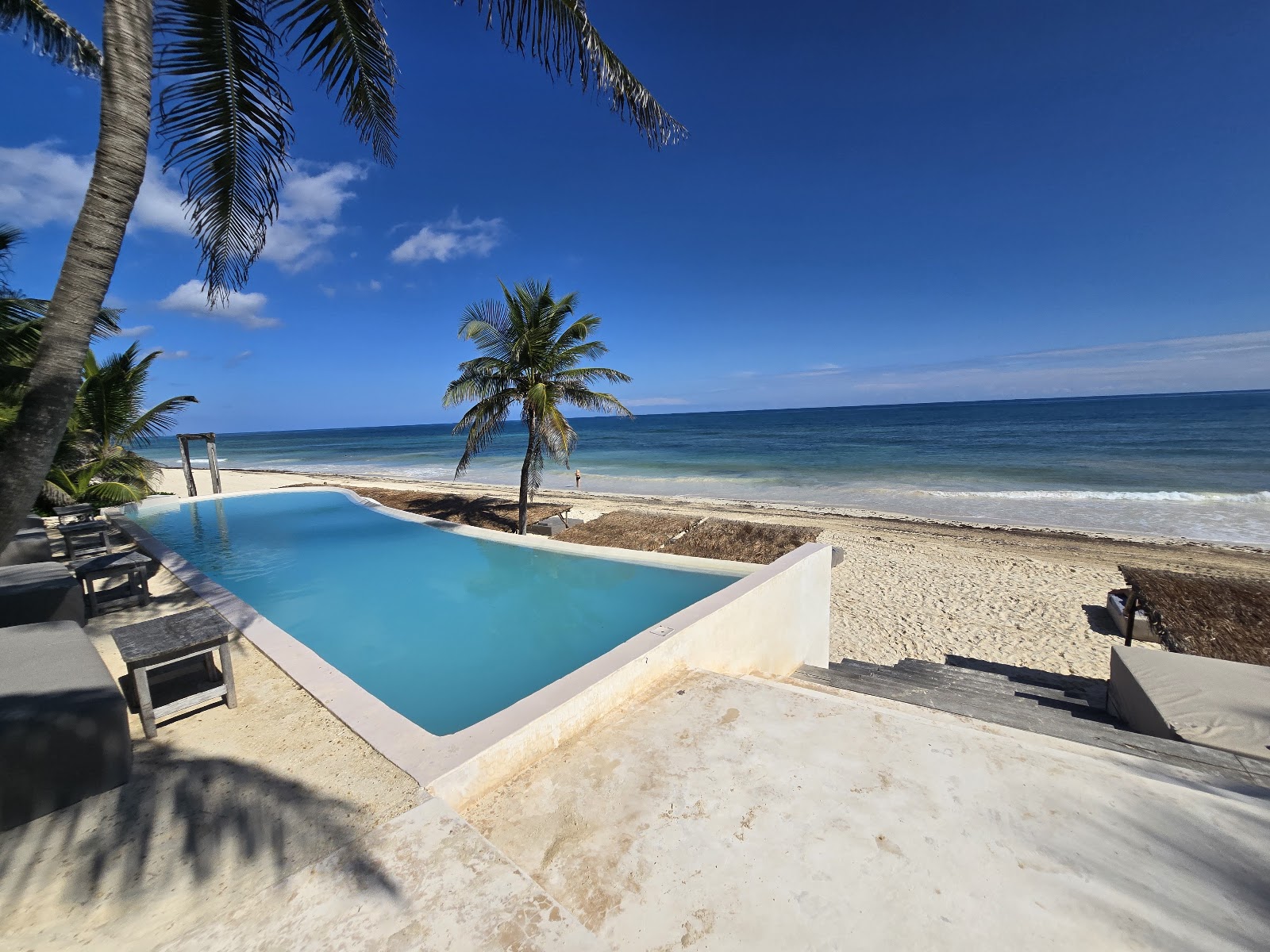 Oceanfront plunge pool overlooking the Caribbean Sea