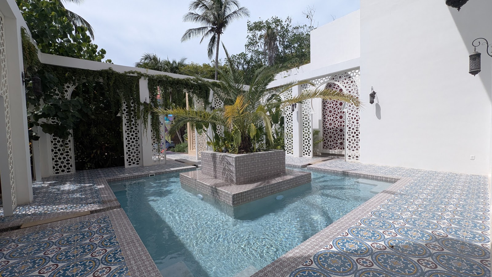 Sana Tulum courtyard pool with patterned tiles