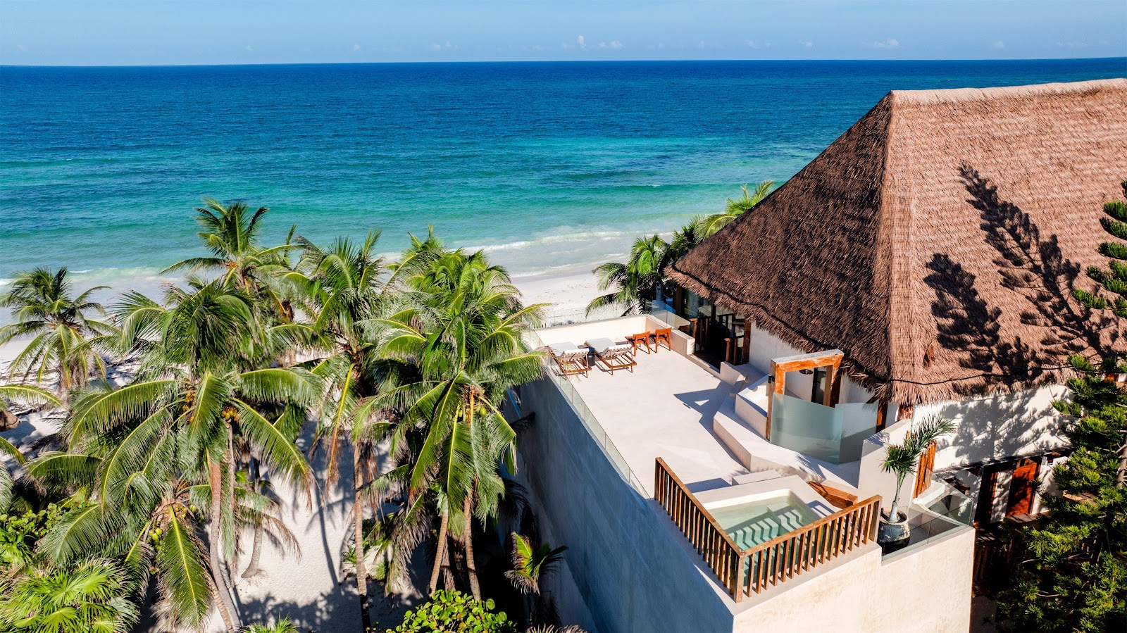 Aerial view of the Secrets Tulum beachfront