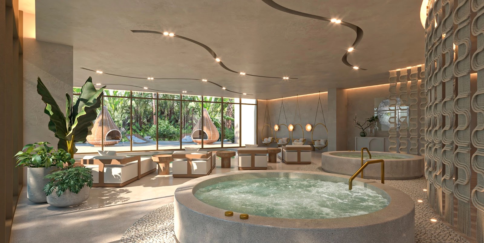 Private suite with an indoor jacuzzi at Secrets Tulum