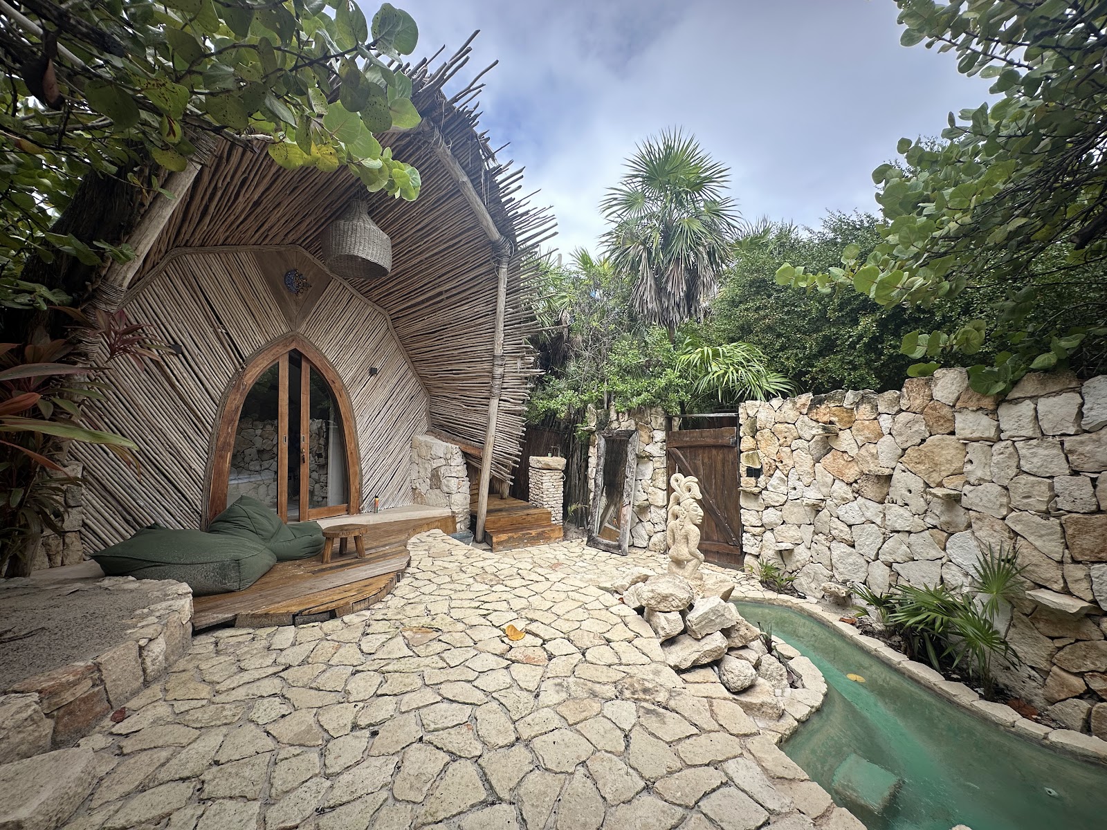 Stone pathway beside a villa