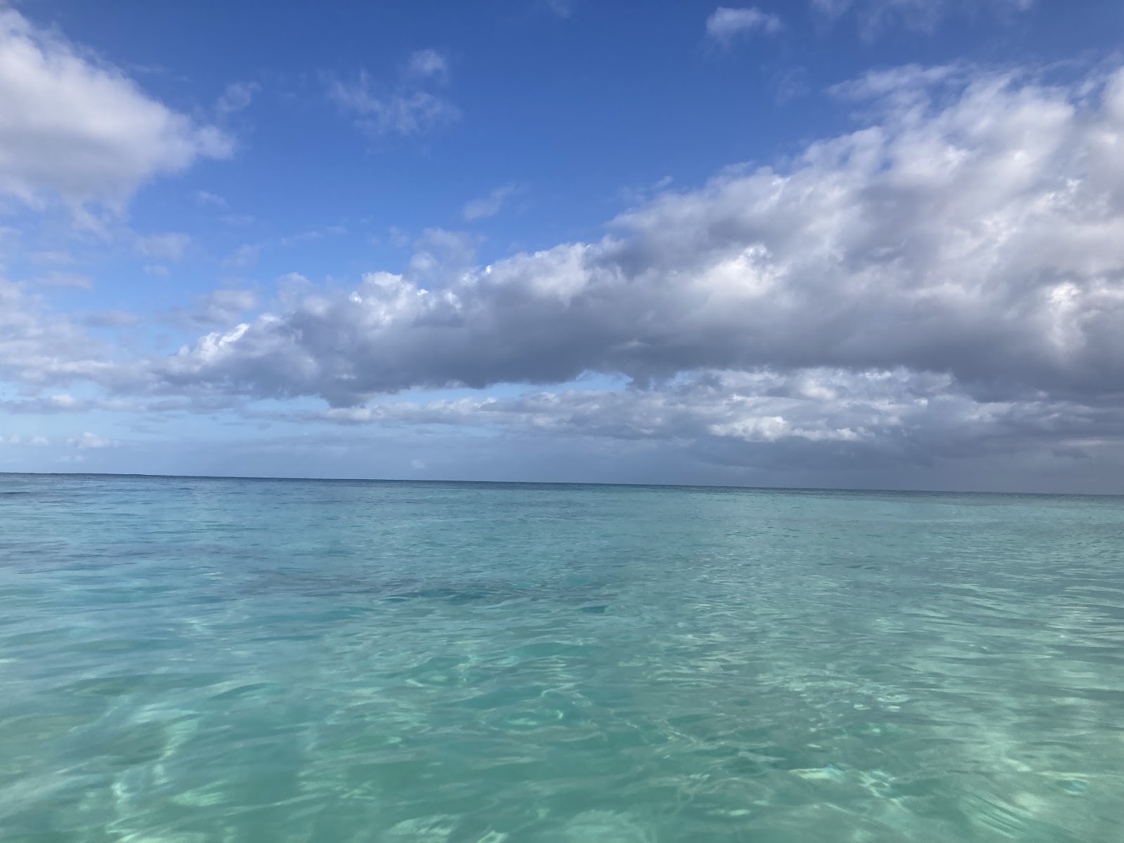 Turquoise Caribbean water under a blue sky