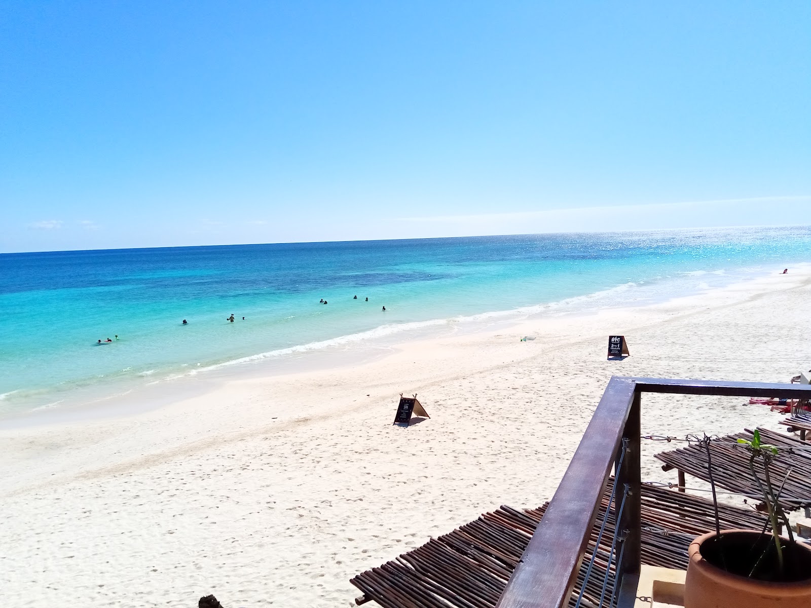 Turquoise water and white sand beach