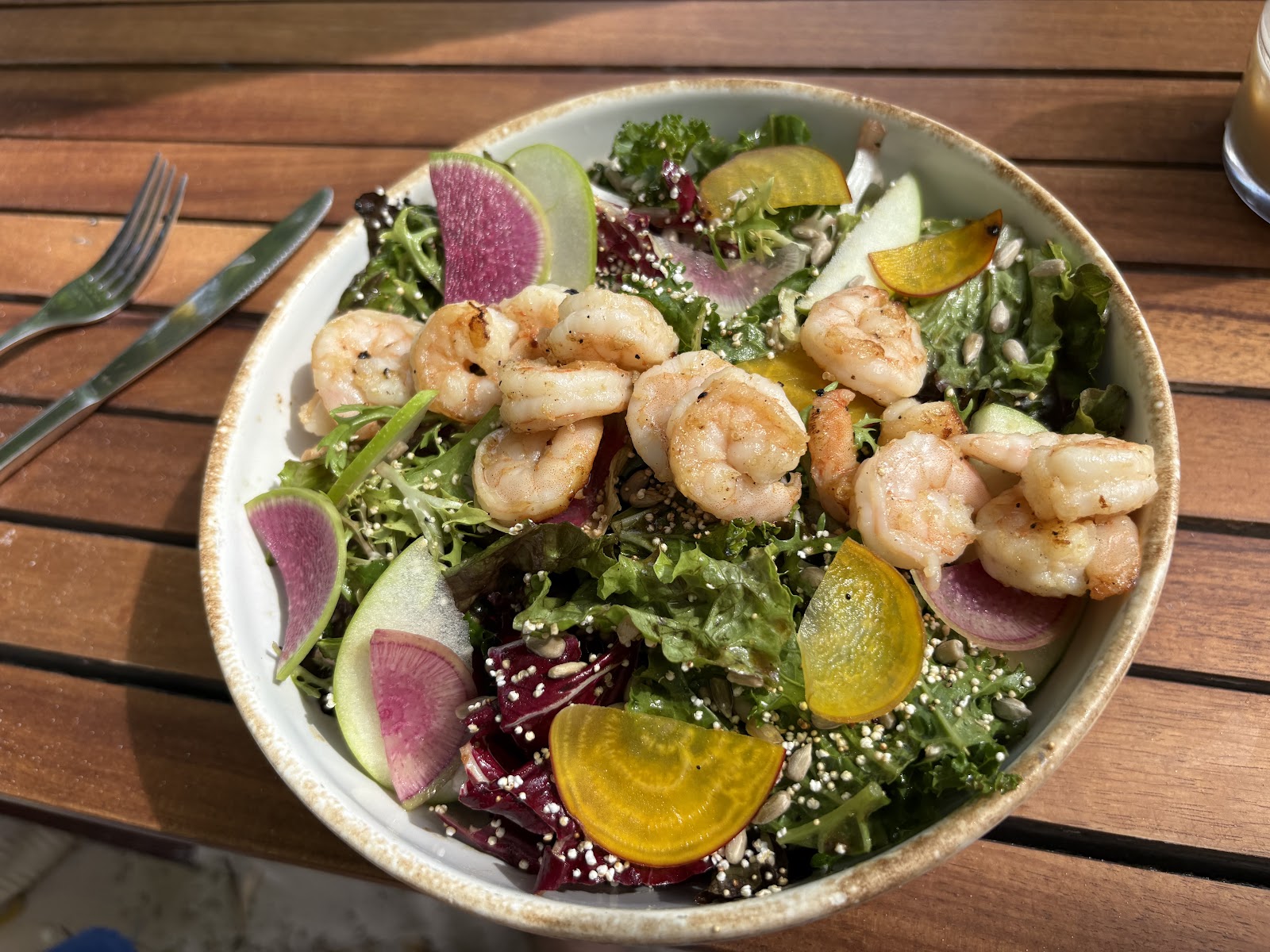 Shrimp salad served at Ziggy Beach Club